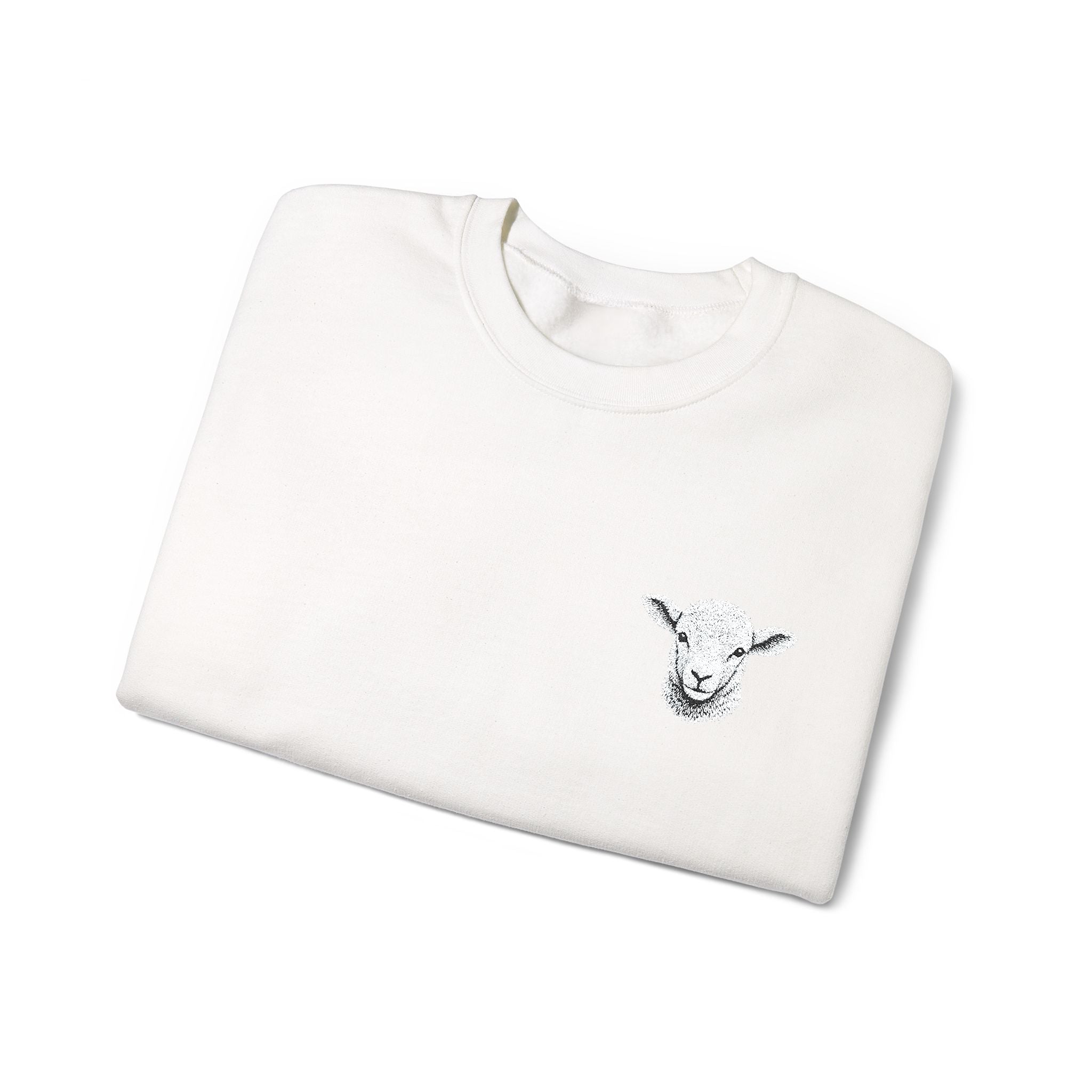 Comfort with a Purpose: The Lamb Embroidered Crewneck Sweatshirt