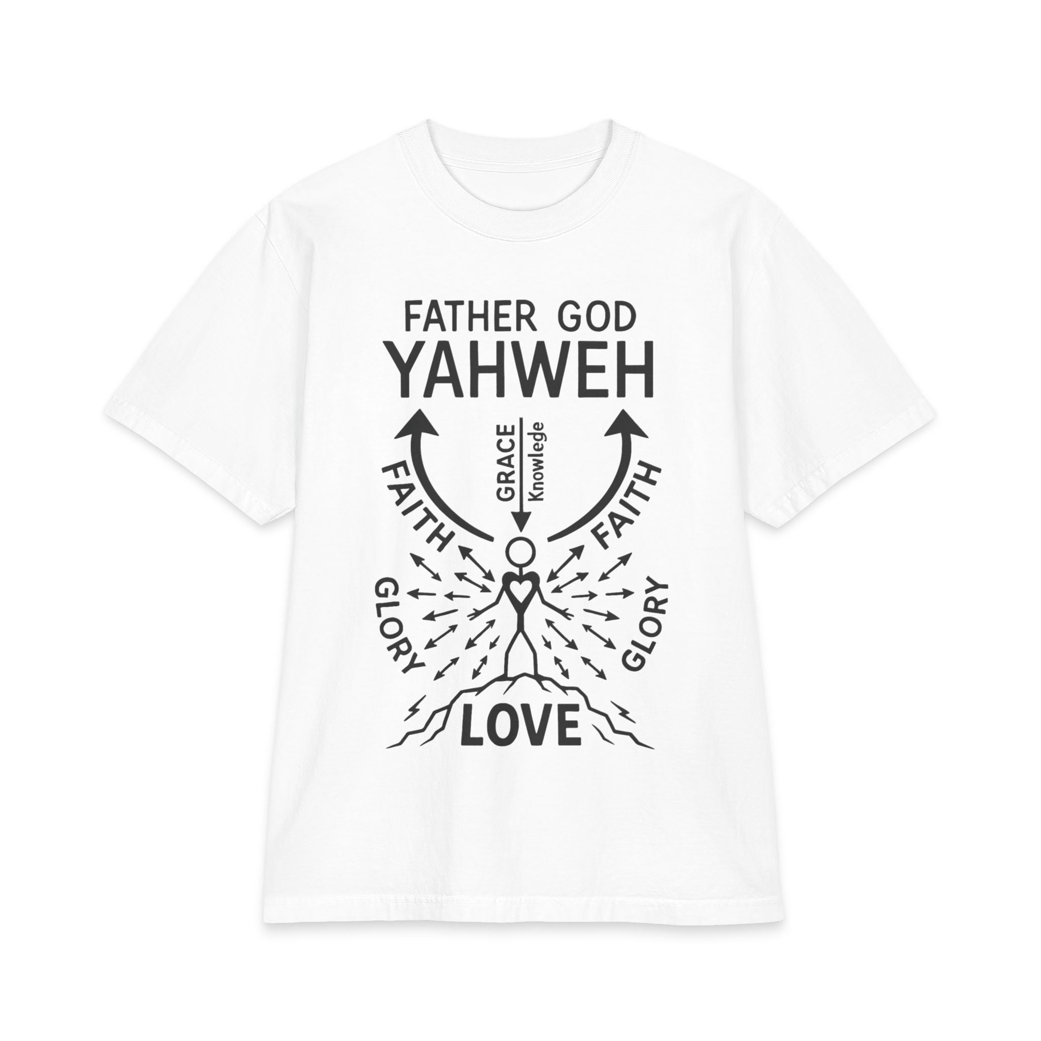 Yahweh Faith & Grace T-Shirt — (Father God, Love, Glory)